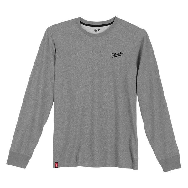 Milwaukee Men's X Large Gray Long Sleeve Hybrid Work T Shirt with ...