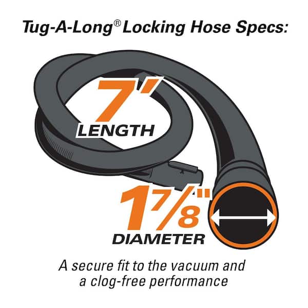 RIDGID 1-7/8 in. x 7 ft. Tug-A-Long Locking Vacuum Hose for RIDGID