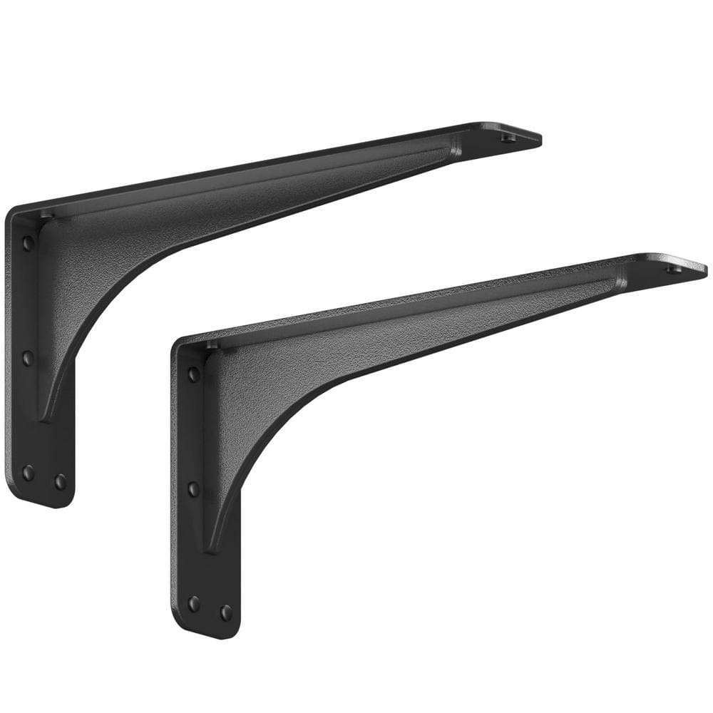 Starby Gladiator 15 in. L Black Steel Heavy Duty Granite Shelf Bracket