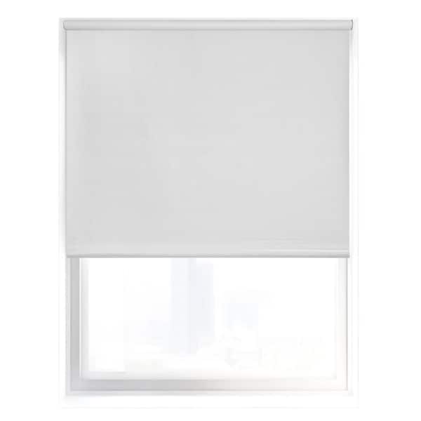Chicology White Textured Cordless Blackout Privacy Vinyl Roller Shade 21.5 in. W x 64 in. L
