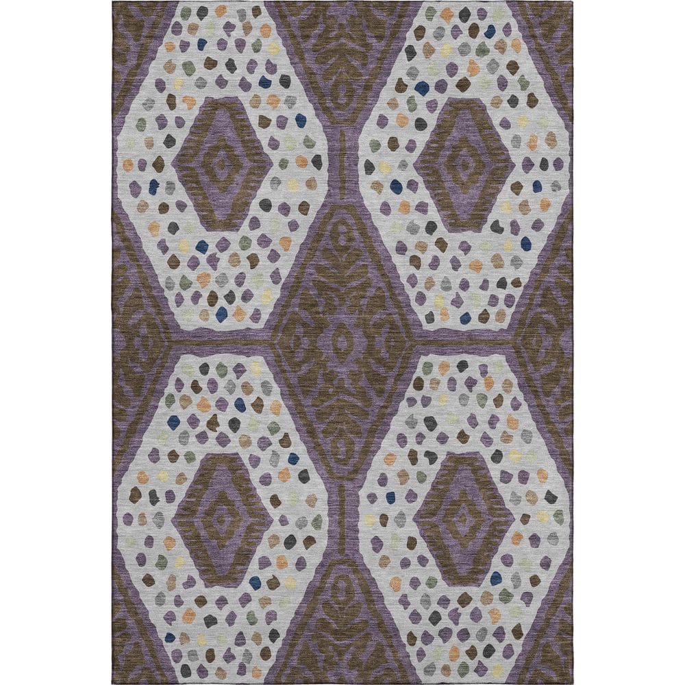 Mayfield Premium Machine Washable Abstract AMF2457 Plum 8 ft. x 10 ft. Area Rug price history on PriceWatchPro