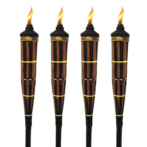 TIKI 60 in. Royal Polynesian Bamboo Torch Dark Finish (Pack of 4)