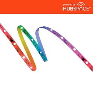 16.4 ft. Smart RGBWIC Dynamic Color Changing Dimmable Plug-In LED Strip Light Powered by Hubspace