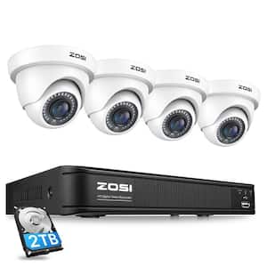 8-Channel 1080P DVR 2TB Surveillance System with 4 Wired Outdoor Security Cameras