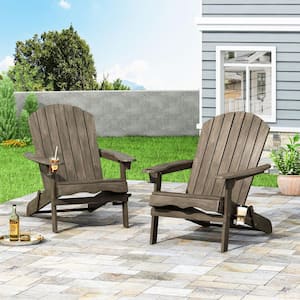 Lissette Gray Foldable Wood Adirondack Chair (2-Pack)