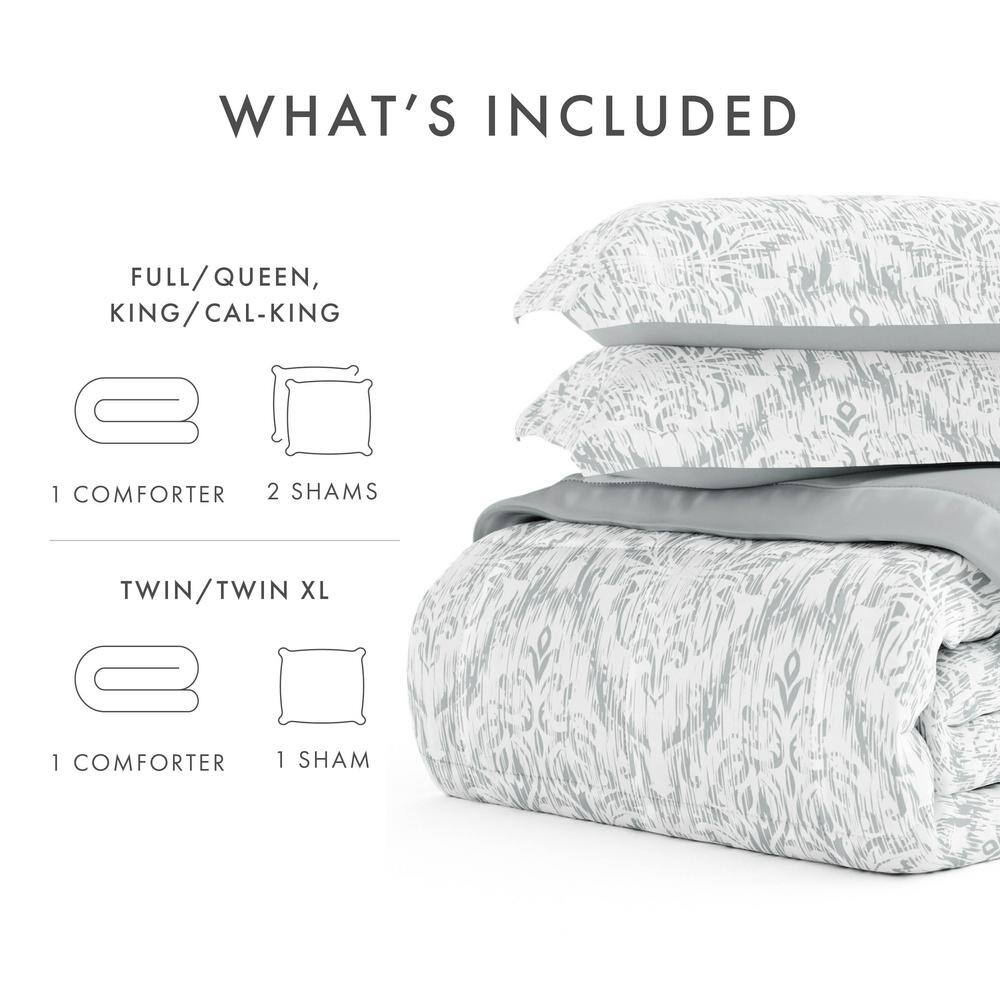 Twin Blue Reversible Down Microfiber Comforter Set