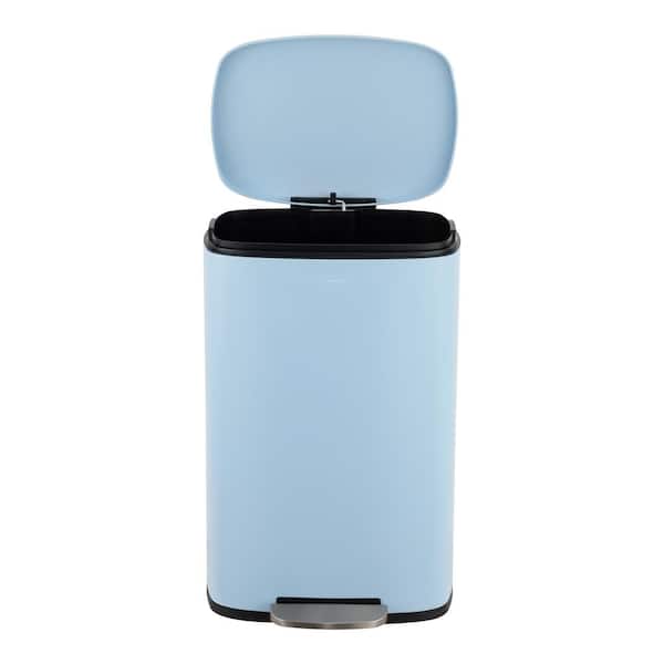happimess Curtis 8-Gal. Step-Open Trash Can, Tide Pool Blue