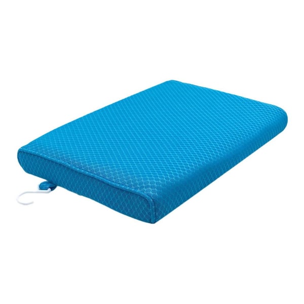 Numhew Polyester Shower Seat Cushion in Blue, 3D Mesh Pad with Hook, Shower Chair Cushion for Transfer Benches