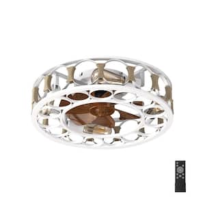 Spinning Blade Span 20 in. Indoor White Ceiling Fan with LED Light Bulbs and Remote Control