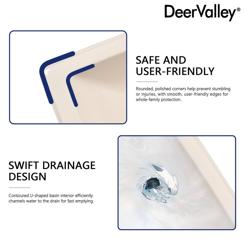 Bone Ceramic Rectangular Pedestal Bathroom Sink with Triple Faucet Holes