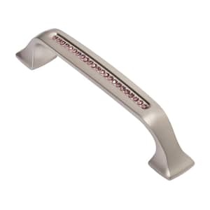 Bellissima 3-3/4 in. Satin Nickel with Purple Crystal Cabinet Pull
