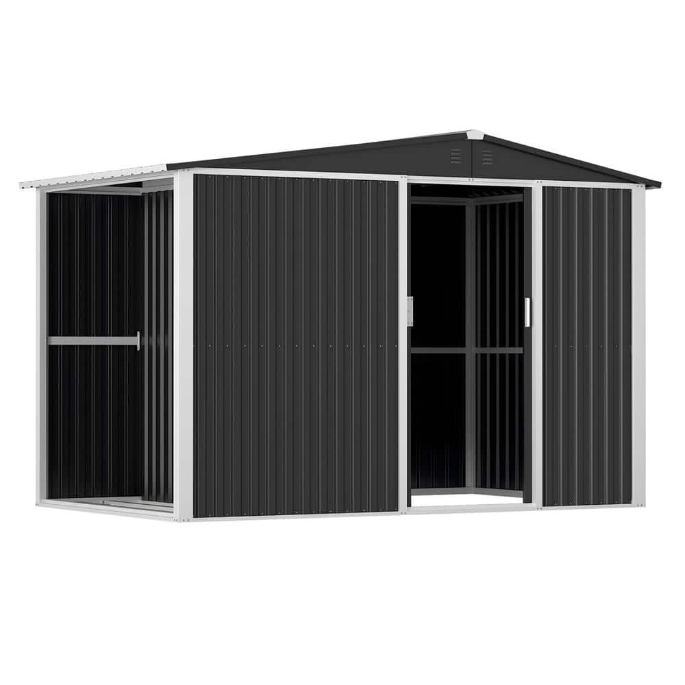 Outdoor Metal Shed 10 ft. W x 6 ft. D Metal Shed with Sliding Door (60 Sq. 