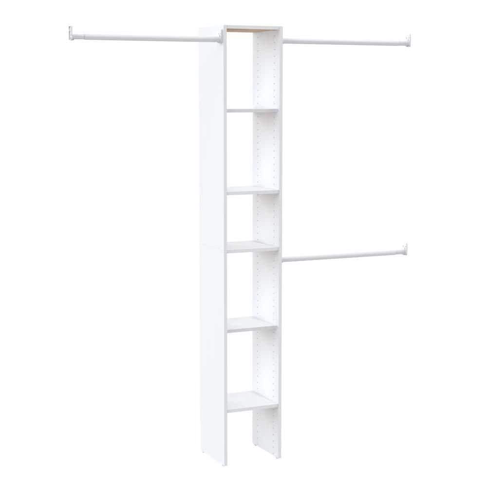 ClosetMaid Selectives 12 in. W White Custom Tower Wall Mount 6-Shelf ...
