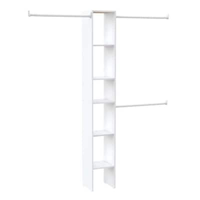 Wood Closet System 30 in. Corner Walk-In Adjustable Shelf Laminate in White  18098225649