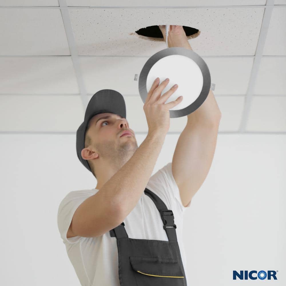 6'' Nickel Round Dimmable LED Recessed Downlight Kit