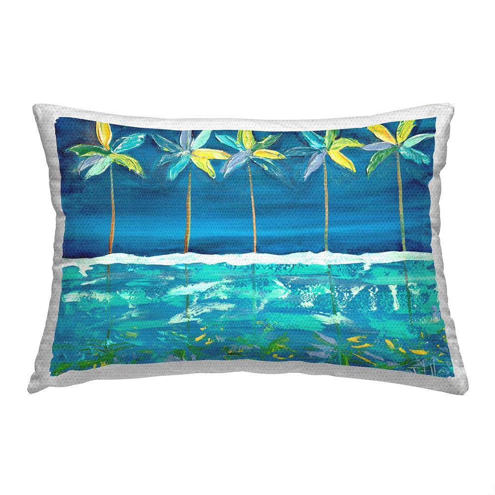 Green and Blue Palms Blue Rectangular Outdoor Throw Pillow price history on PriceWatchPro