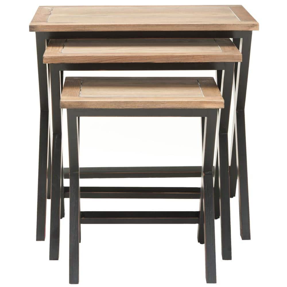 Jack Black and Oak Rectangular Stacking Tray Tables
