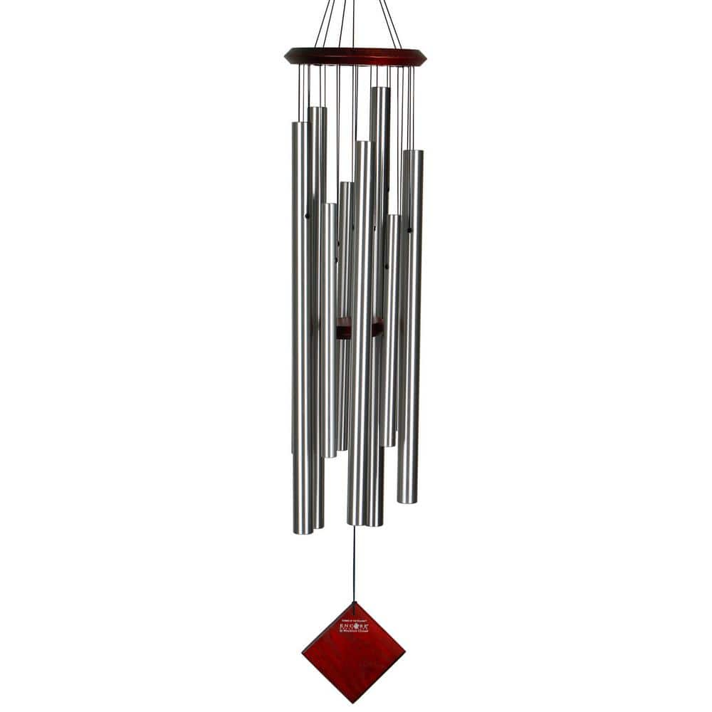 WOODSTOCK CHIMES Encore Collection, Chimes of the Eclipse, 40 in. Silver  Wind Chime DCS40 - The Home Depot