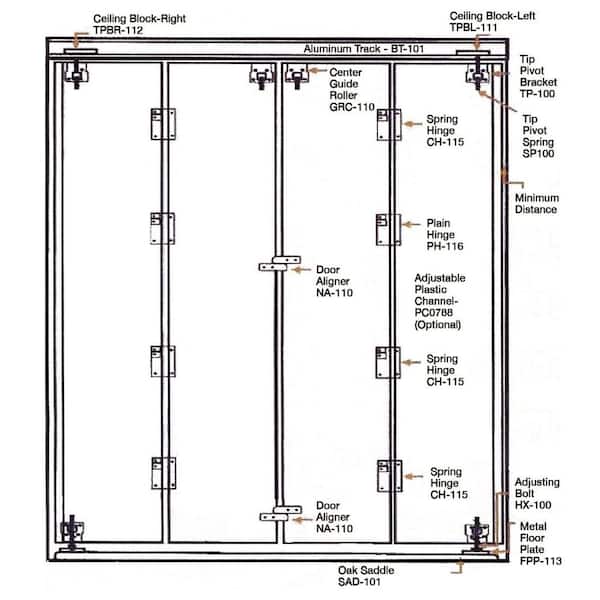 Beveled Edge Mirror Solid Core Chrome MDF Interior Closet Bi-fold Door