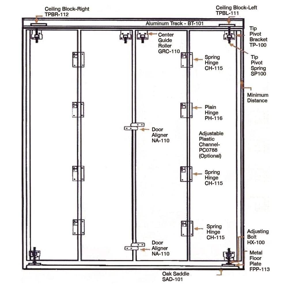 White Solid Core Primed Bi-Fold Door with Mirror, 80" x 60"