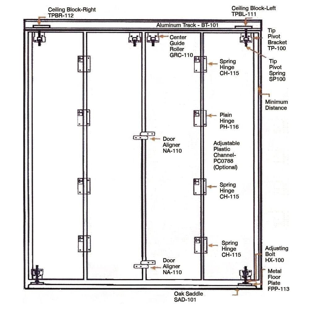 Solid Core White Primed Bi-Fold Door, 96" x 80"