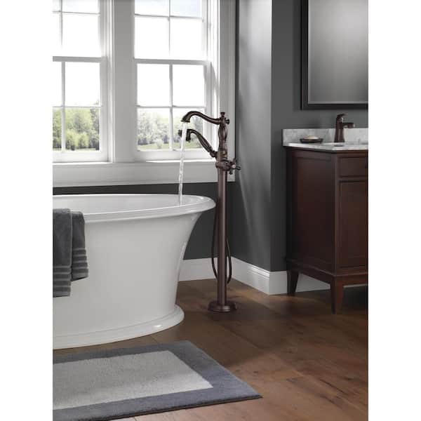Cassidy 1-Handle Floor-Mount Roman Tub Faucet Trim Kit with HandShower in Venetian Bronze (Valve & Handle Not Included)