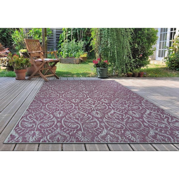 Marseille Cassis Plum 8 ft. x 11 ft. Indoor/Outdoor Area Rug