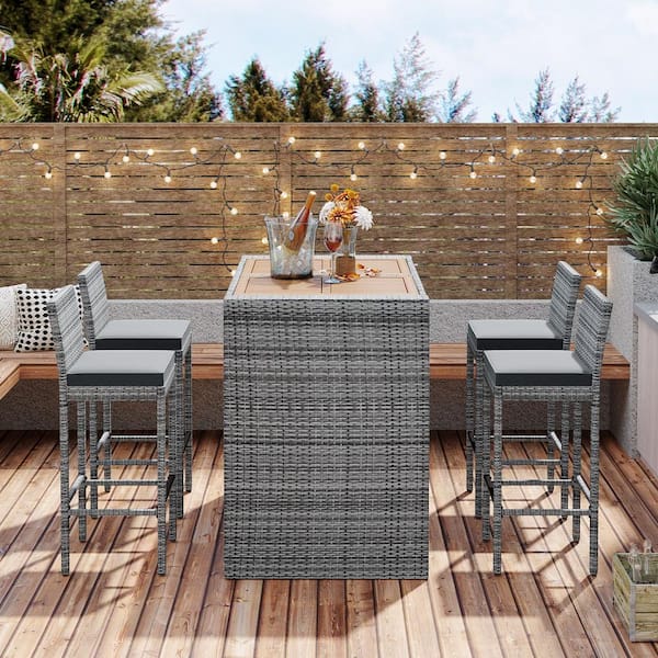 Rattan sales bar set