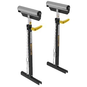 28.25 in. Adjustable Steel Bench Support Roller for Work Bench and Table/Miter Saw, 75 lbs. Load Capacity (Set of 2)