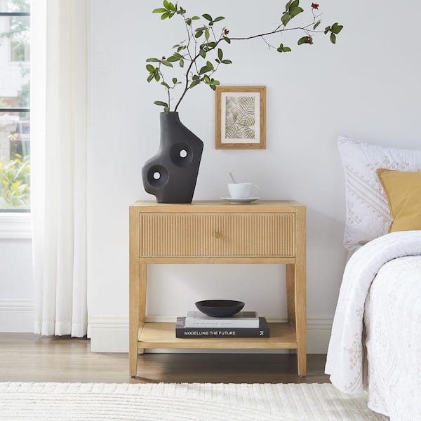 Flores Natural 1-drawer 25 in. W Nightstand