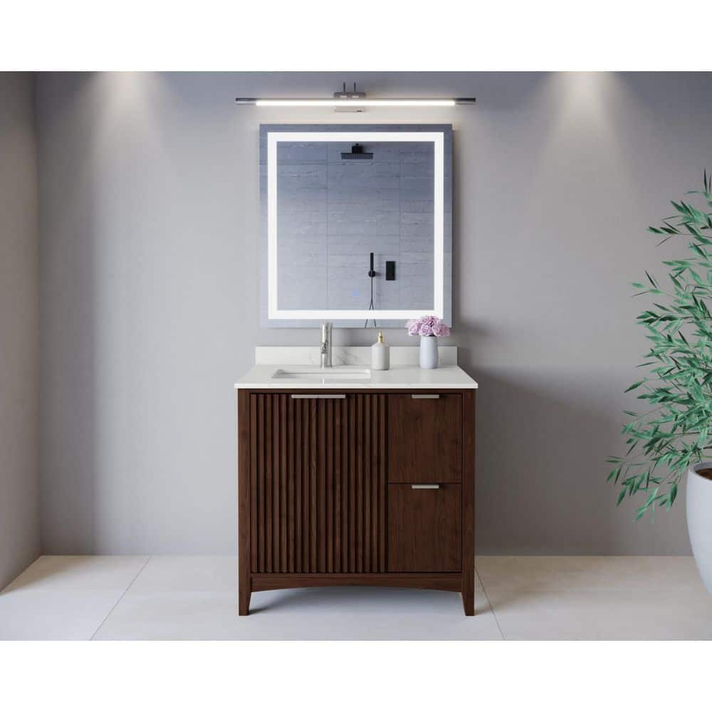 Palmilla 36 in. Single Freestanding Dark Walnut Bath Vanity with Giotto Quartz Top Assembled price history on PriceWatchPro