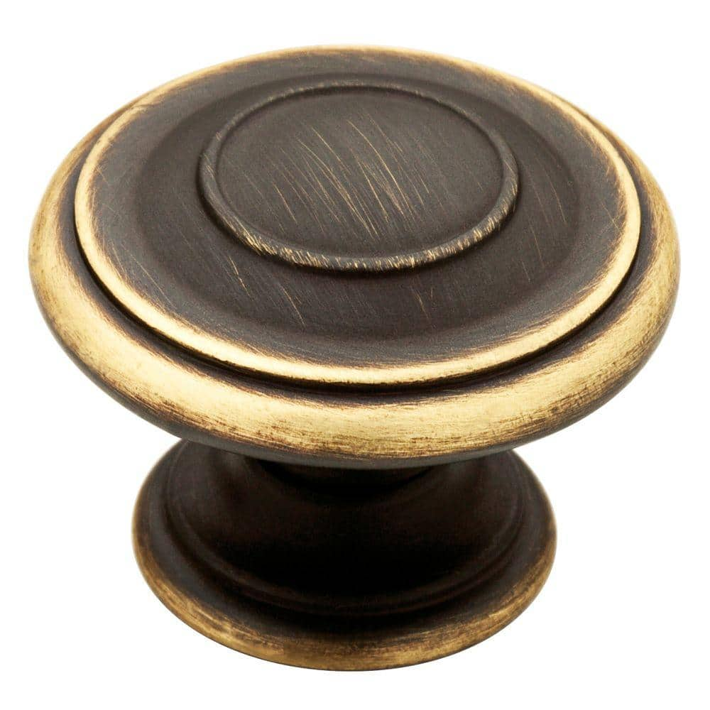 Liberty Harmon 1 3 8 In 35mm Bronze With Gold Highlights Round Cabinet Knob Pc Vbg C The Home Depot