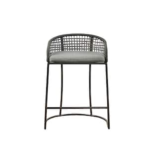 Carmel 25 in. Dark Gray Metal Counter Stool