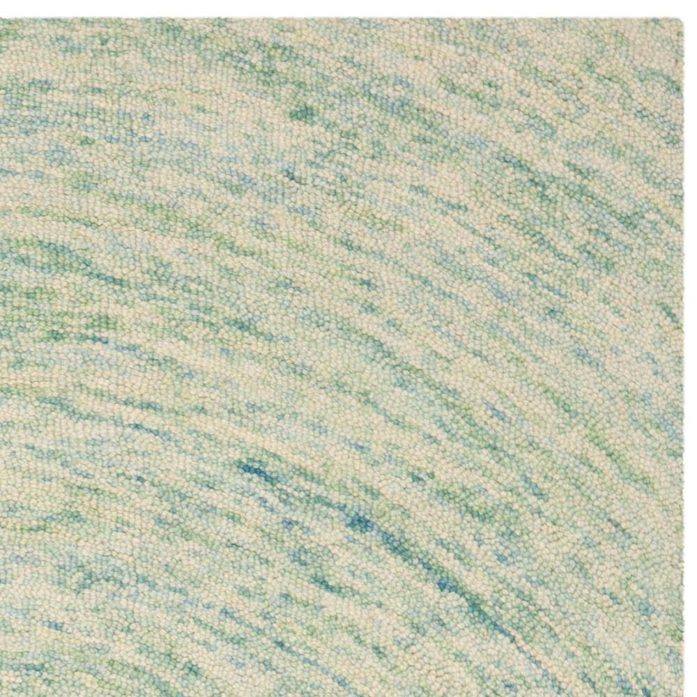 Ivory and Blue Hand-Tufted Wool 4' x 6' Rug