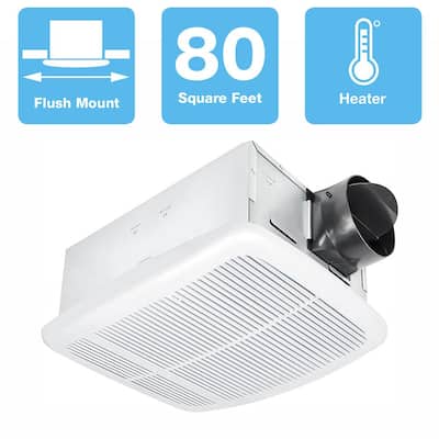 Radiance Series 80 CFM Ceiling Bathroom Exhaust Fan with Heater