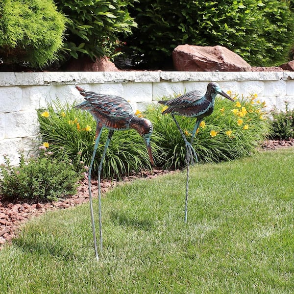 Sunnydaze Decor Peacock Metal Outdoor Garden Statue (Set of 2)
