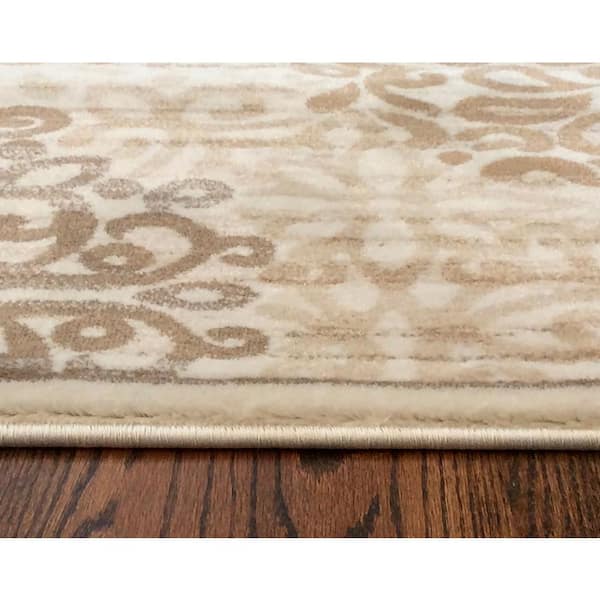 Pisa Bone/Ivory 5 ft. x 7 ft. Contemporary Geometric Area Rug