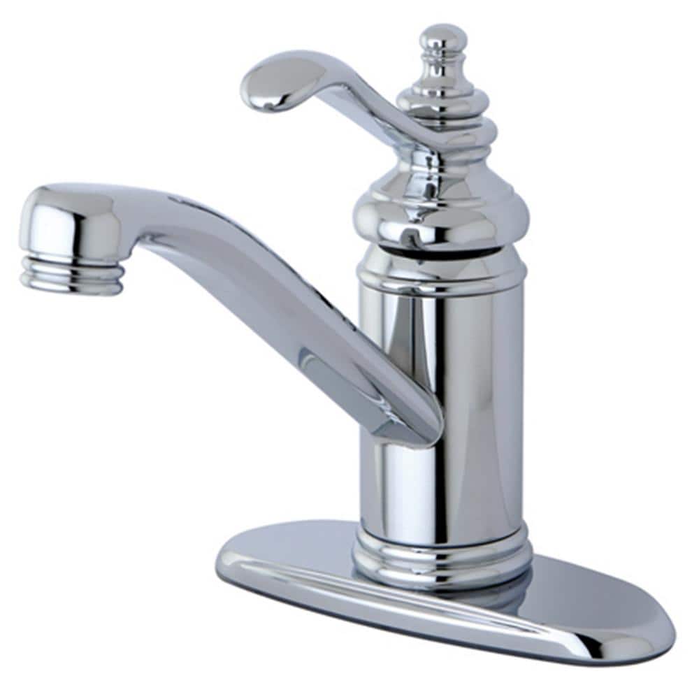 Kingston Brass Traditional Single Hole Single Handle Bathroom Faucet In Chrome Hks3401tl The Home Depot