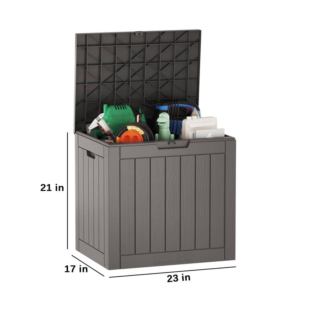 Gray Resin Lockable 31 Gallon Outdoor Deck Box