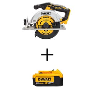20V MAX Cordless Brushless 6-1/2 in. Circular Saw and 20V MAX XR Premium Lithium-Ion 4.0Ah Battery