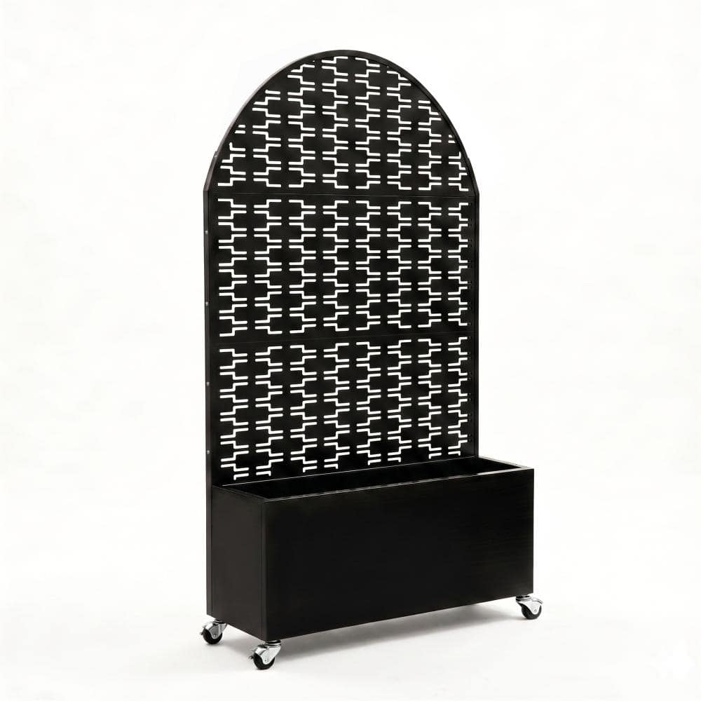 Avex Black Metal Arched Freestanding Fence Raised Planter Box with Decorative Privacy Screen price history on PriceWatchPro