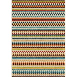 Jumping Jack Multi Striped 8 ft. x 11 ft. Indoor/Outdoor Area Rug