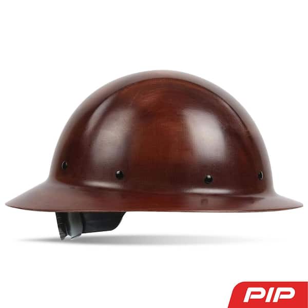 PIP Dynamic Wolfjaw Natural Brown Type 1 Class G Full Brim Fiberglass Resin Hard Hat with 8-Point Ratchet Suspension