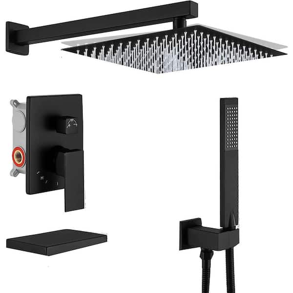 Unbranded Roxy 13.4 in. W 3 Jet Shower Tower in Matte Black 16GS-36139