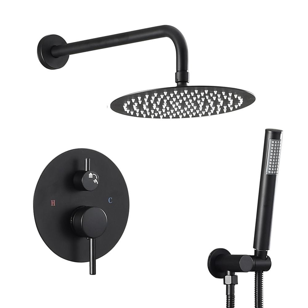 Single Handle 2-Spray 8 in. Round Shower Faucet 2.5 GPM with 360° Swivel A
