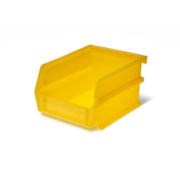 Triton Products 5-3/8 in. L x 4-1/8 in. W x 3 in. H Yellow Stacking, Hanging, Interlocking Polypropylene Bins (10-Count)