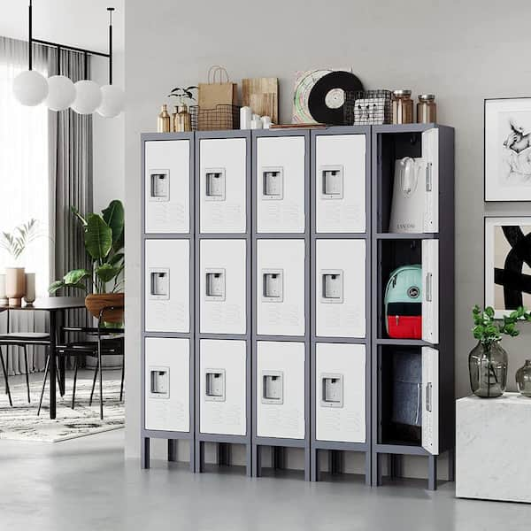 SISESOL Metal Locker Organizer for Work 66 Cabinets with Doors