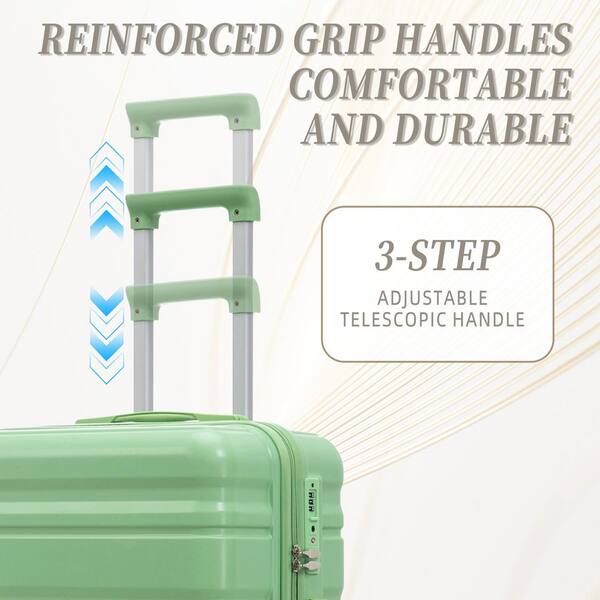 Tatahance 3-Piece Green ABS Hardside Spinner Luggage Set with TSA