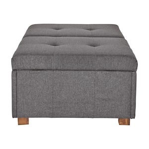 Yves Silver Brown Double Storage Ottoman Bench