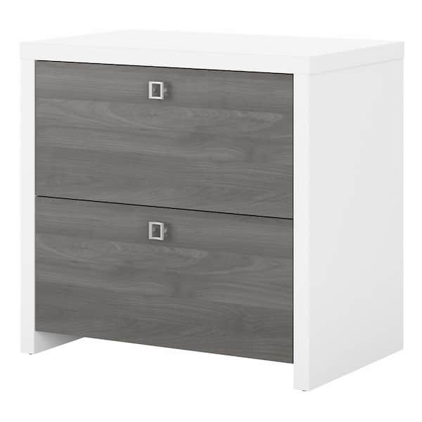 Bush Furniture Echo Pure White/Modern Gray Lateral File Cabinet